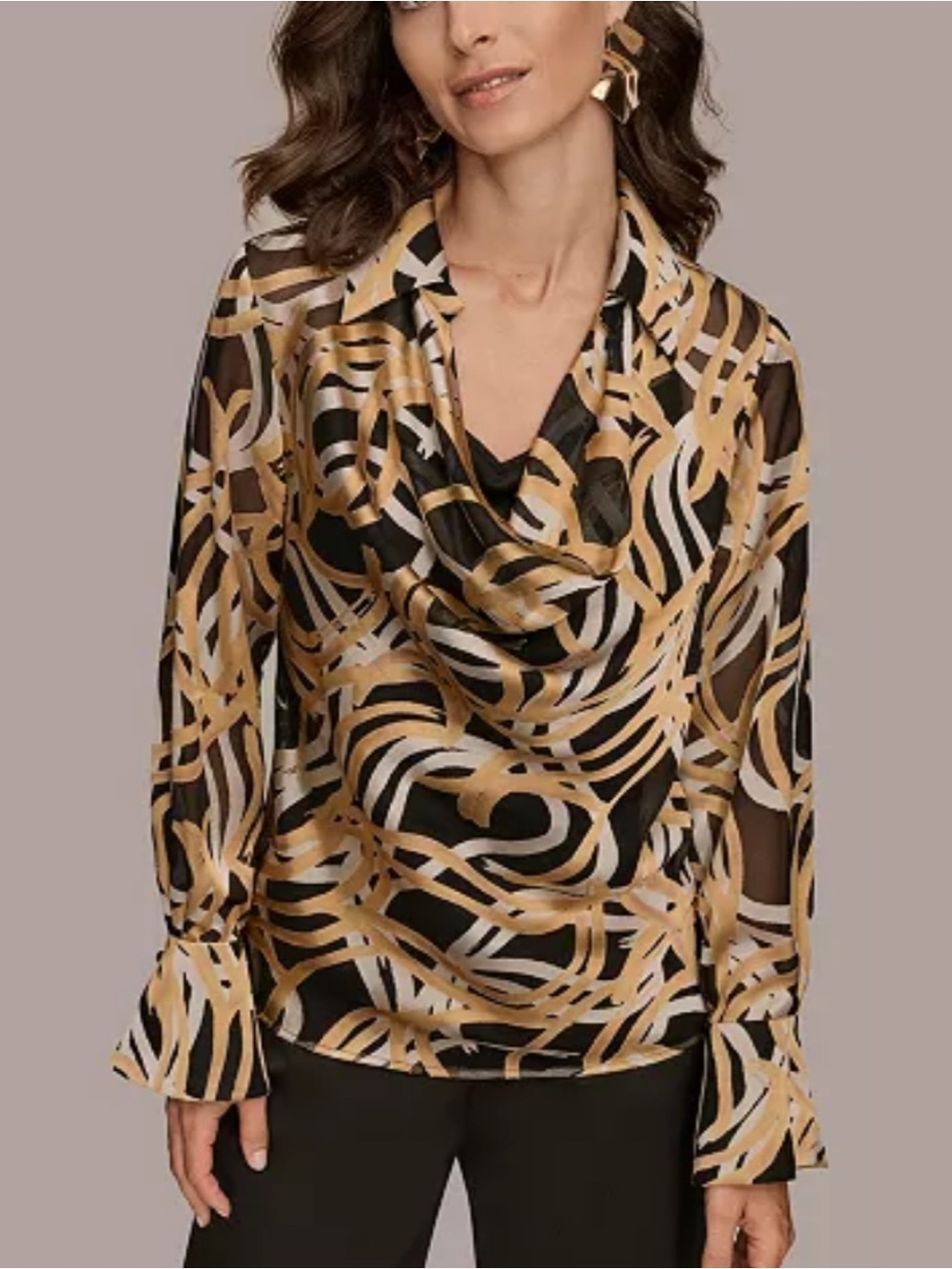 Donna Karan Burnout Cowl Neck Top
Size XL